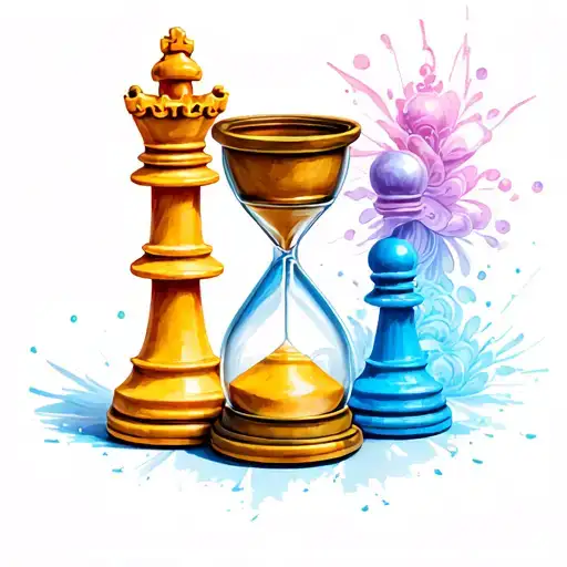 Queen Chess Piece As An Hourglass