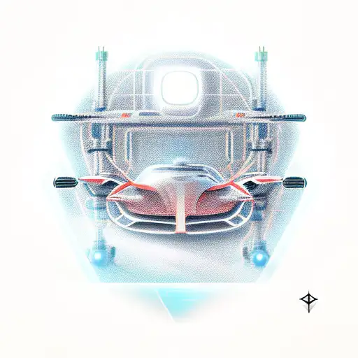 A Futuristic Concept Car Merging With Mechanical Elements