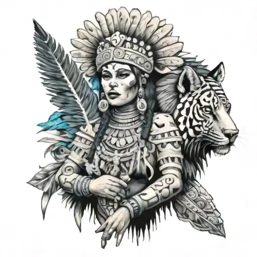 Aztec Princess With Juaguar Pelt Creepy Gothic Woman