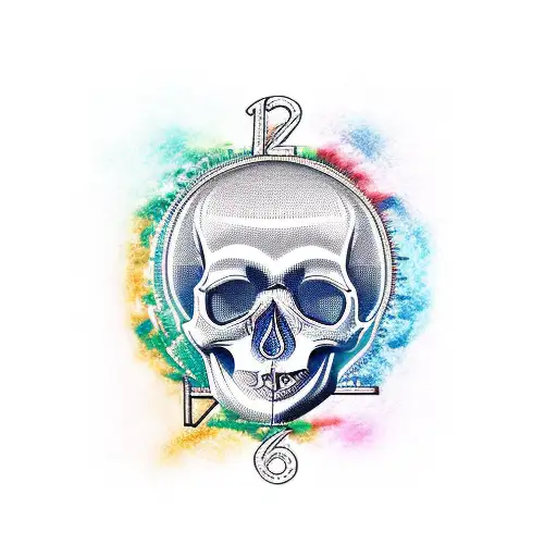 Skull And Philosophy And Clock