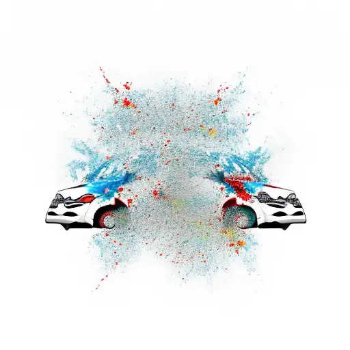 Red Car Toyota Yaris Crash Accident