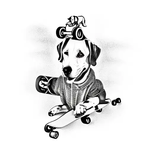Dog On A Skateboard On Lsd