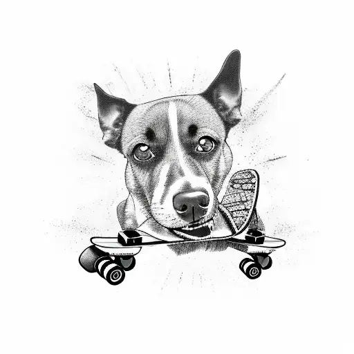 Dog On A Skateboard While On Drugs