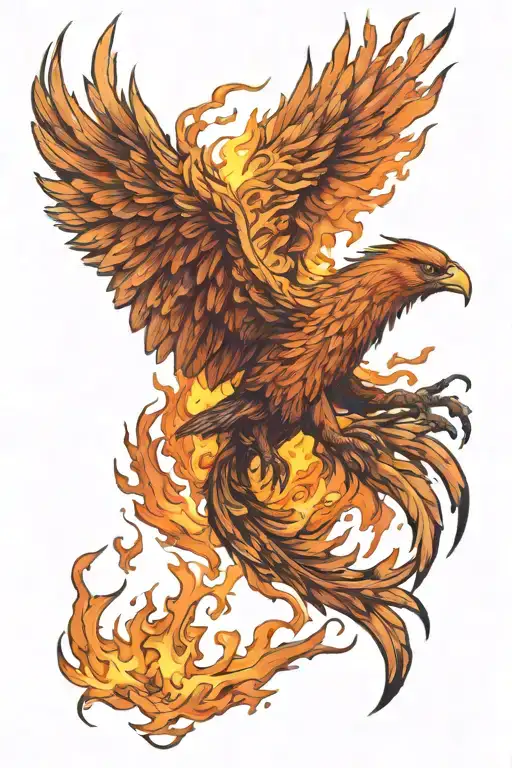 Phoenix Rising From The Flames Ashes