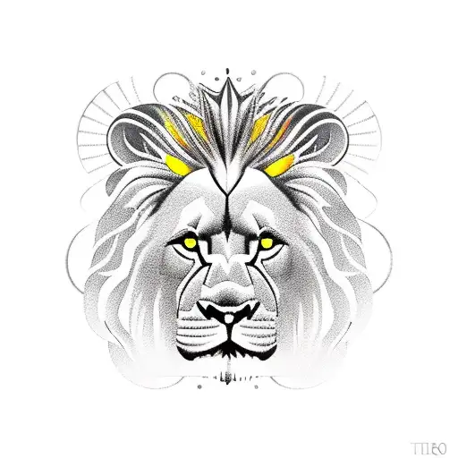 Golden Lion And Tarot Card