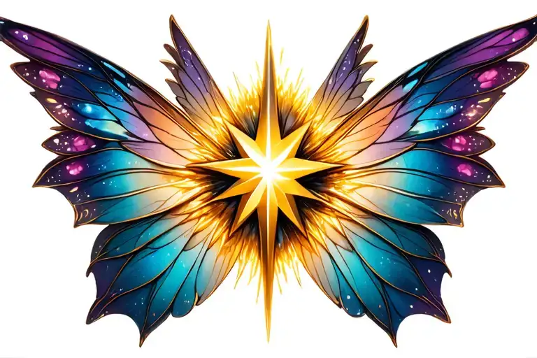 Fairy Wings Only With Shining Star In The Middle