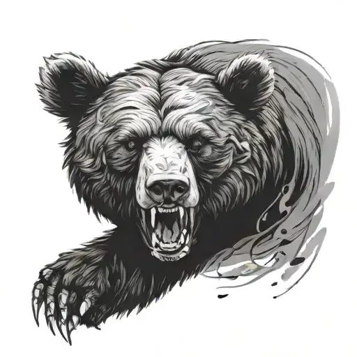 Action Bear Simple Lots Of Black Shading