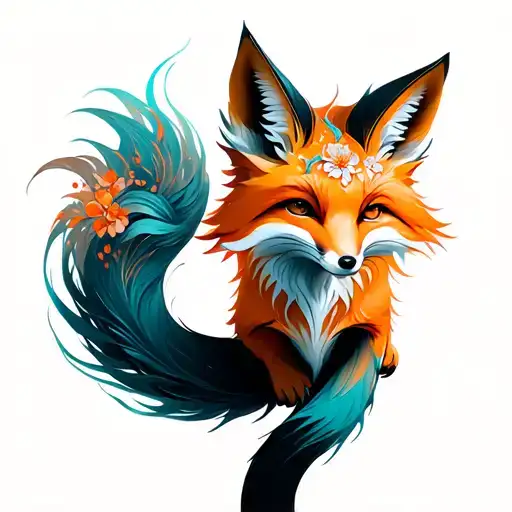 Four Tailed Kitsune Fox