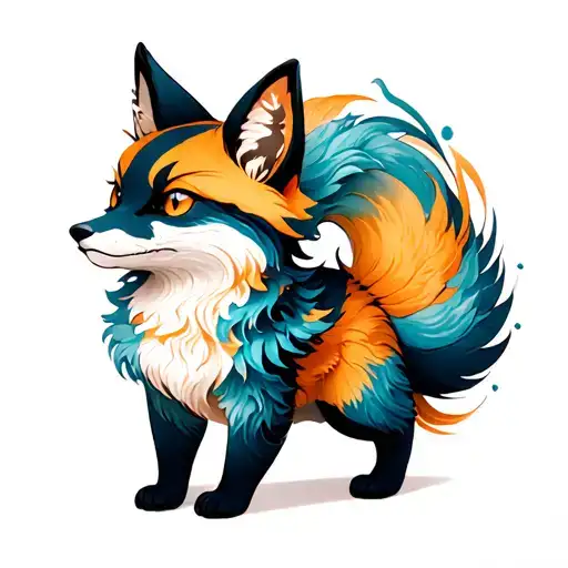 Four Tailed Kitsune Full Body