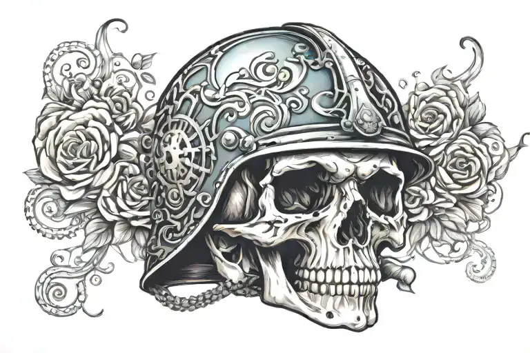 Highcut Helmet With A Skull