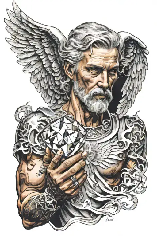 Man Angel With Diamond In His Hand