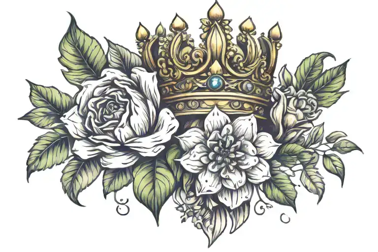 Crown And Flower Leaf