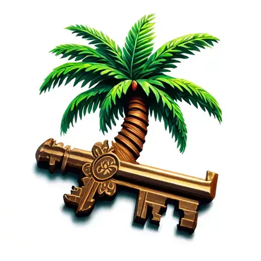 A Ratafarian Key Shaped Like A Palm Tree