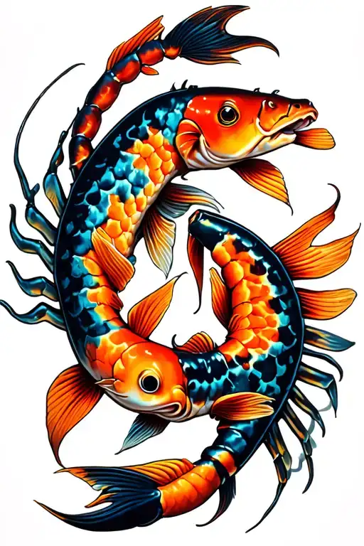 Coy Fish And Scorpion