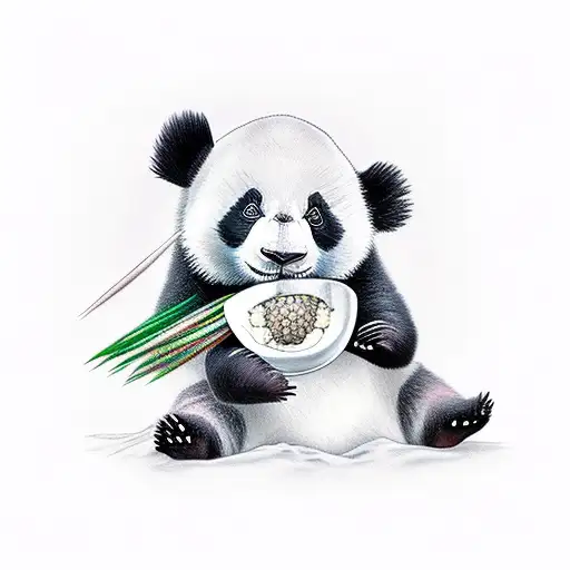 Panda Comiendo Bambu