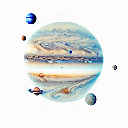 Astronaut Sitting On Jupiter Looking At Space