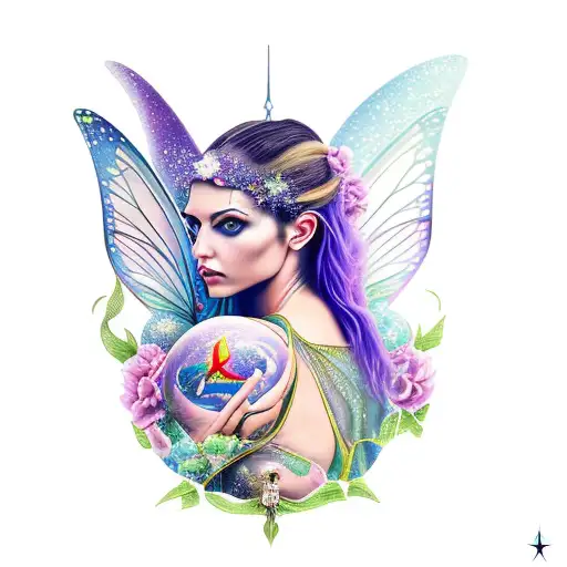 Fairy With The Symbol Of The Triple Moon