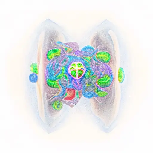 Abstract Representation Of Neurotransmitters In The Brain