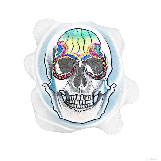 Skull With A Stained Glass Tree Growing Out Of It
