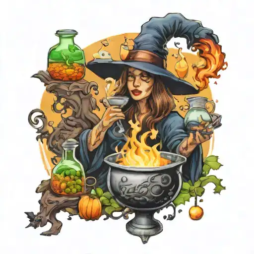 Witch Brewing Potions
