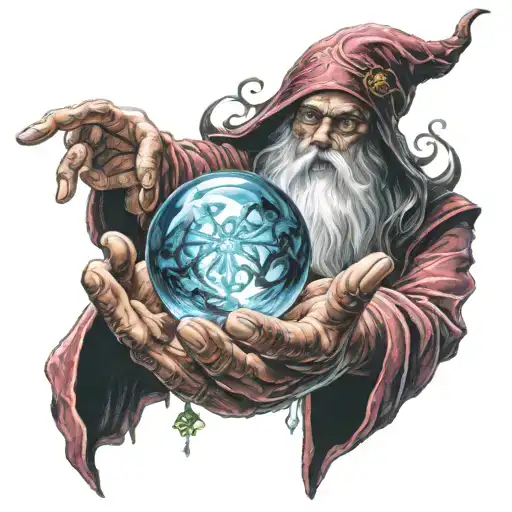 Wizard Holding Crystal Ball