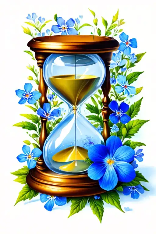 Hourglass Tattoo And Forget Me Nots