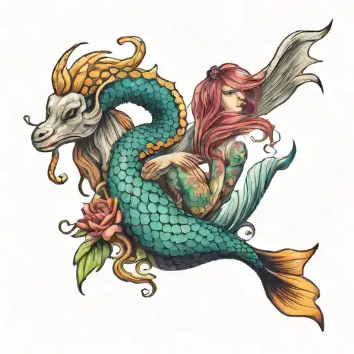 Sea Goat With Mermaid Tail