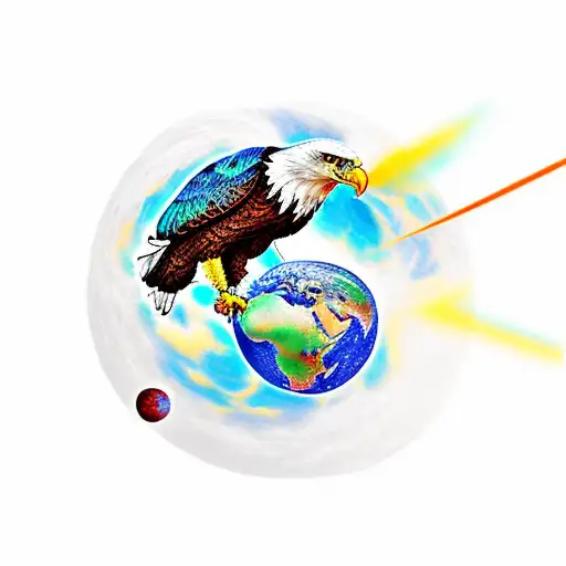 Eagle With Planet