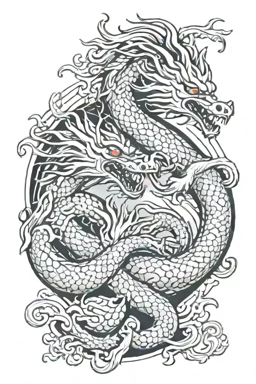 Chinese Dragon And Phoenix