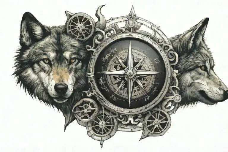Wolf And Compass