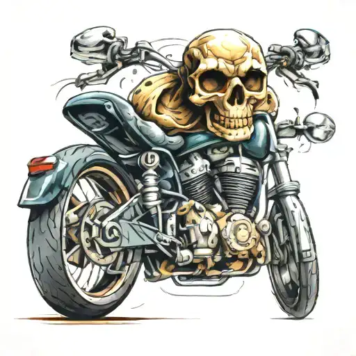 Skull On Sports Bike Very Fast