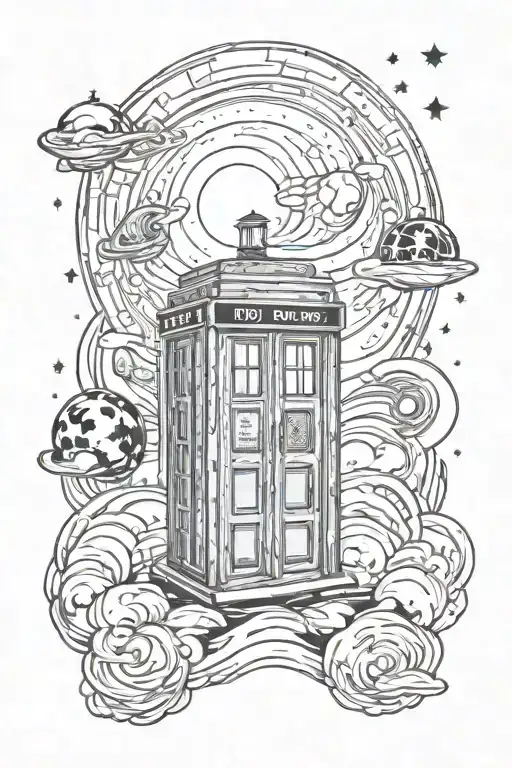 Outer Space Tardis Starry Night