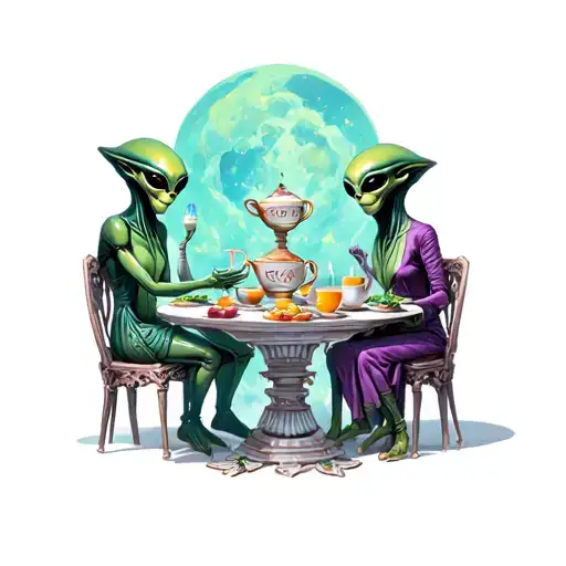 Alien Tea Party Scene