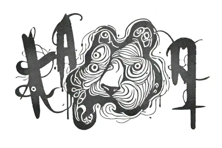 Lettering And Paw Print