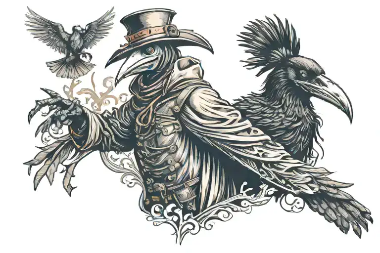 Plague Doctor With Raven