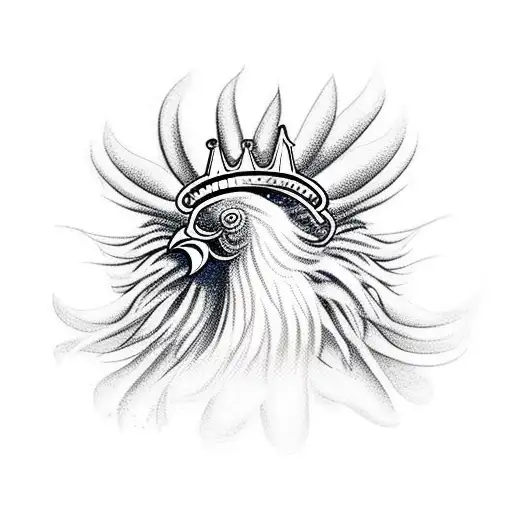 A Rooster Wearing A Crown