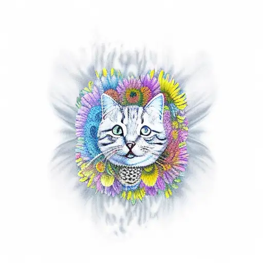 Chrysanthemum With Cat Skull