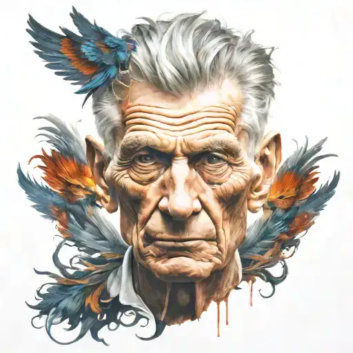 Samuel Beckett Colorful Watercolor-style Phoenix