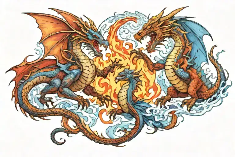 Fire And Ice Dragon Fight Scene