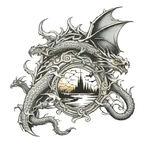 A Dragon Passing Over Some Sisters With That Initial