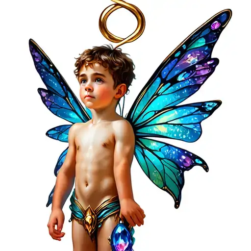 Boy Fairy With Infinity Sign And Birthstone