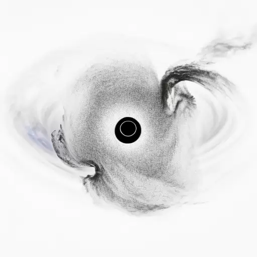 An Astronaut Running Into A Black Hole Against A Burning Forest