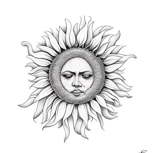 Sunflower And Sun Face