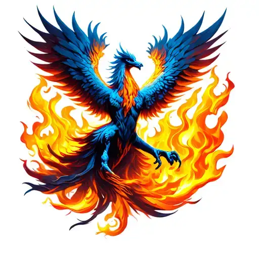 Phoenix Rising From Flames Coming