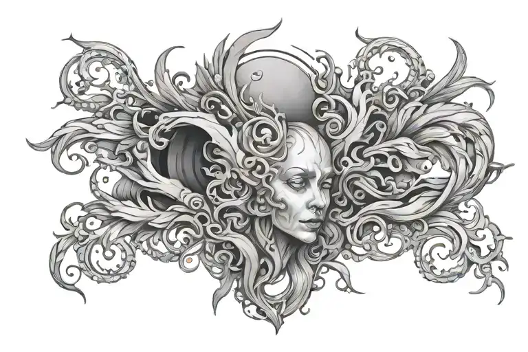 Creative Mythical Grey And Black