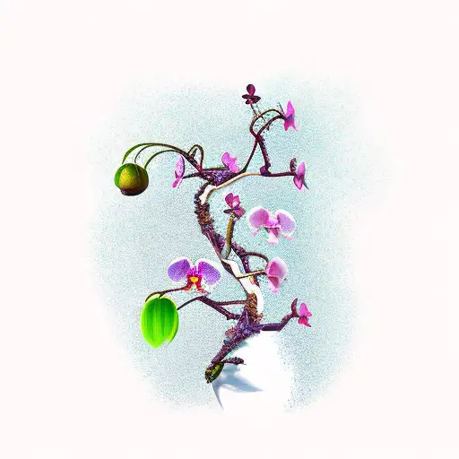 Bonzai Tree With Orchidea