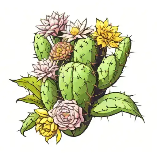 Cactus With Flowers Wrapped