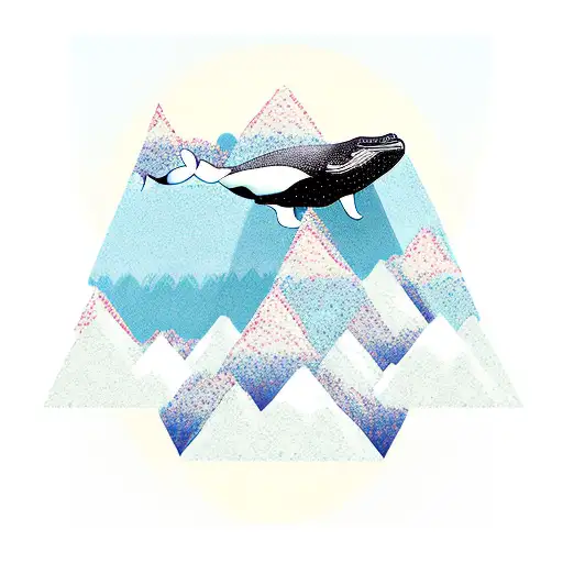 A Whale Jumping Over A Mountain Range