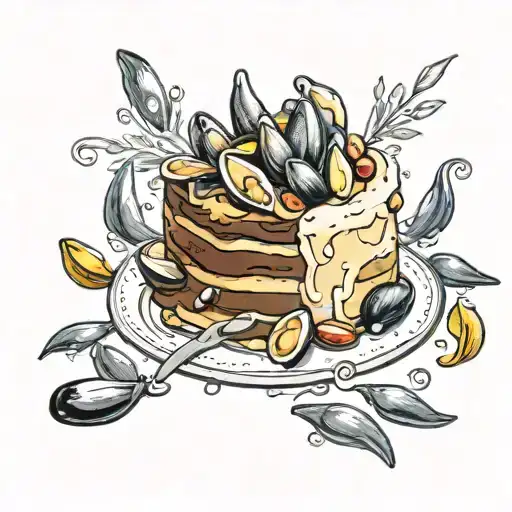 A Birthday Cake Made With Mussels