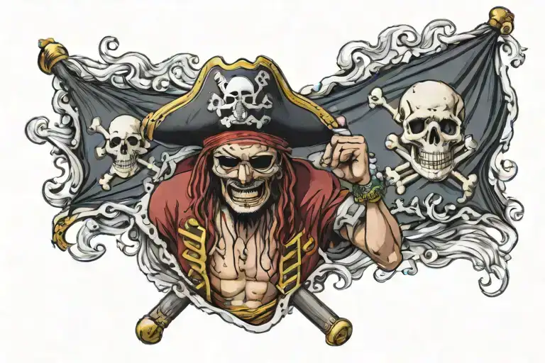 Pirate One Piece With 2G On Their Flag For A Man's Chest